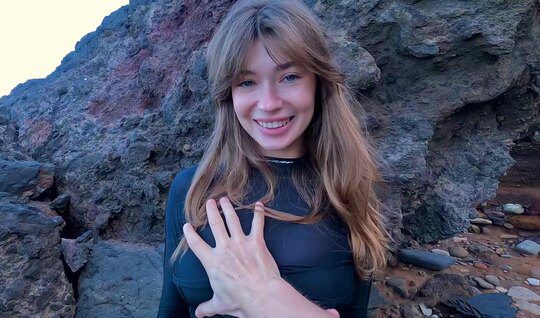 Russian Tourist Makes An Excellent Blowjob To A Companion In Nature