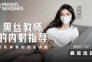 Creampie Instruction by a Black Silk Teacher – Foot Fetish Seduction with Big Breasts and Beautiful Ass MSD-187