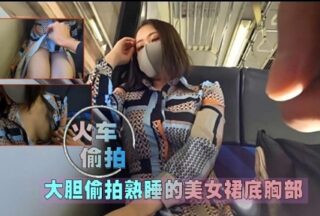 Train paparazzi secretly filmed up the skirts and sleeping beauties.